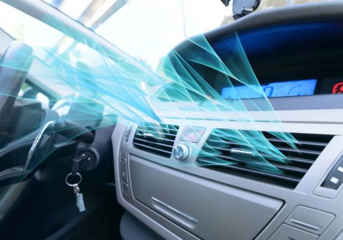 Driver,Hand,Tuning,Air,Ventilation,Grille,,Fresh,Air,Is,Coming